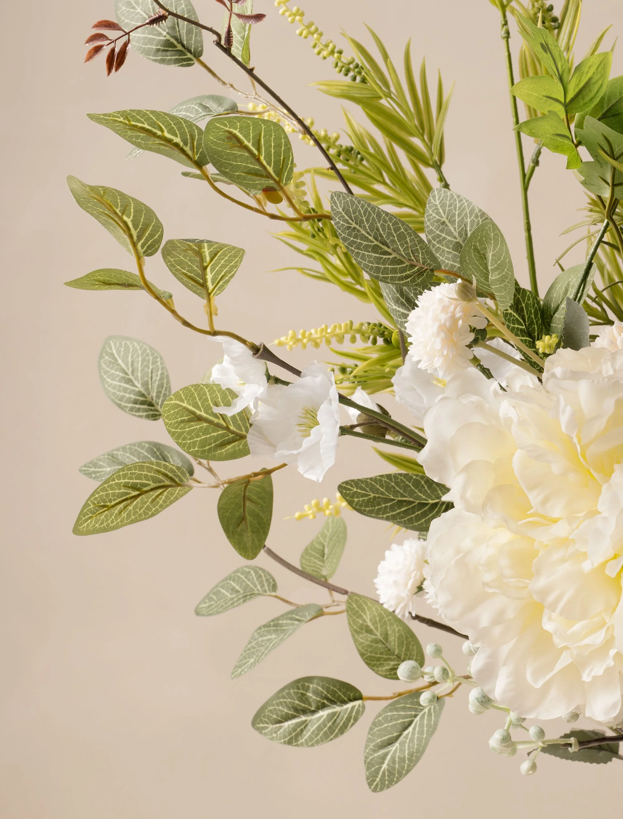 Faux Arrangement - White Poppy & Peony - Image 4